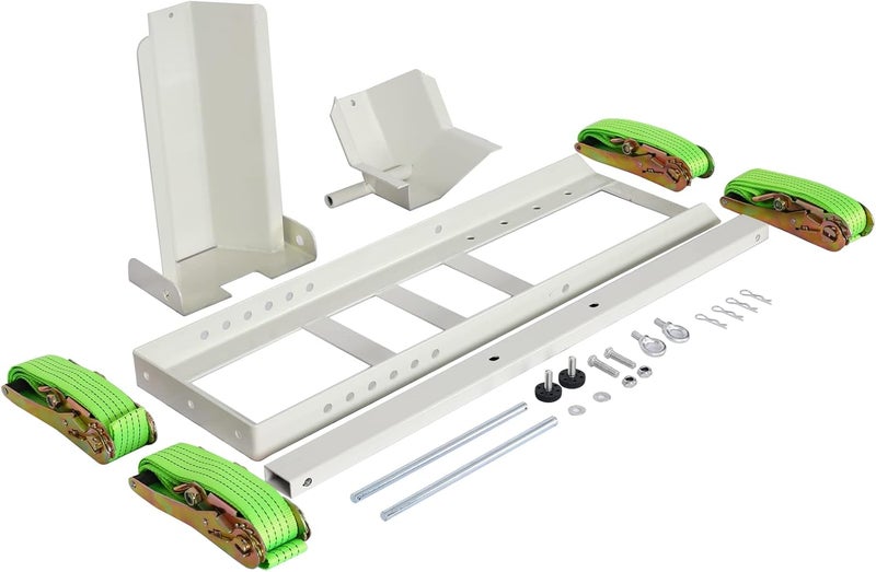 Donext Motorcycle Wheel Chock, 1800lbs Heavy-Duty Steel Stand for 15"-22" Wheels, White Trailer Motorcycle Stand with Adjustable Holes, High-Grade Steel Trailer Stand - Image 2